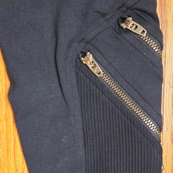 DAVID LERNER SZ M QUALITY LEGGINGS WITH ZIPPER DETAIL & RIB LYCRA NEW - Picture 4 of 5